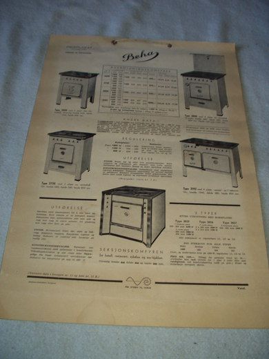 Prisplakat for Beha produkterfra oktober 1950.