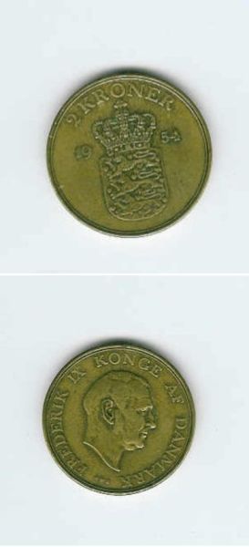 1954 2 kroner Danmark