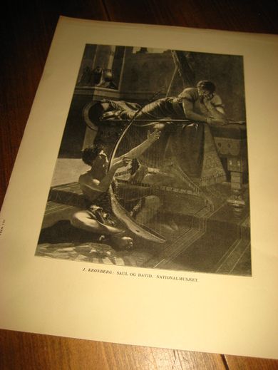 Bilde fra tidleg 1900 KRONBERG: SAUL OG DAVID Ca 23*30 cm stort klart til innramming