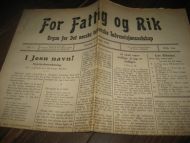 1930 nr 001 For Fattig og Rik