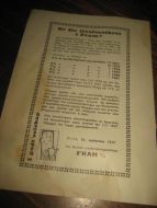Reklamebreosjyre fra Livsforsikringsselskapet FRAM, 1957.