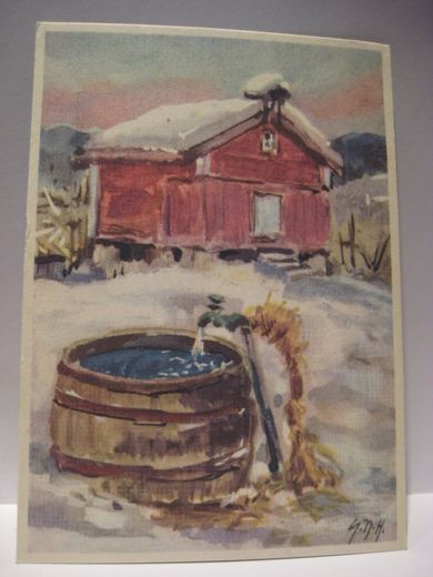 Strøkent, ubrukt kort fra 40 tallet, serie GNH 1260.