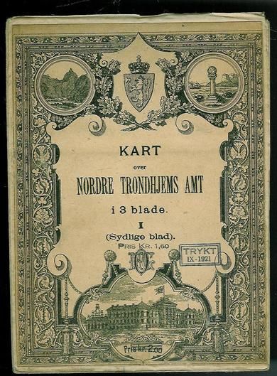 Kart over NORDRE TRONDHJEMS AMT Sydlige blad 1921