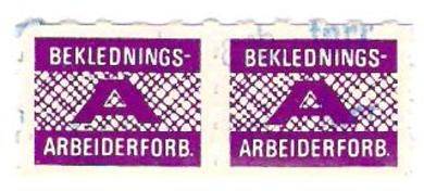 Fagforeningsmerke fra beklednings forbundet 2 striper