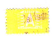 Gult fagforeningsmerke fra Beklednings Arbeider Forbundet enkeltmerke