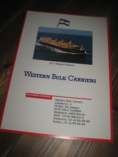 Presentasjonsbrosjyre fra WESTERN BULK CARRIERS M/V 
