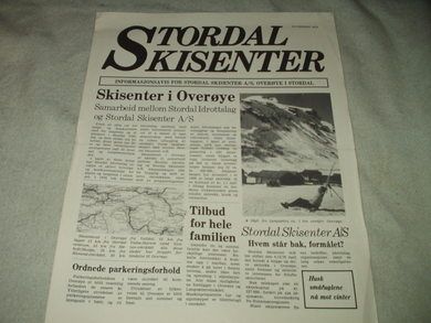 Informasjonsavis fra STORDAL SKISENTER NOVEMBER 1979.