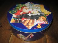 Pen boks til kjøkkenbenken? Julemotiv Ca 22 cm i diameter 9 cm høg