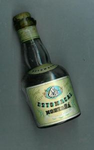 ESTOMACAL MONTANA, gammel miniatyrflaske.