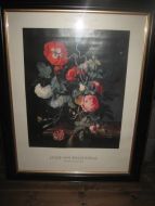 Bilde i glass og ramme ca 75*97 cm stort 70-80 tallet