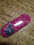 Blikkboks med hestemotiv ca 18 cm lang