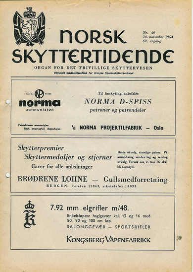 1954,nr 040, NORSK SKYTTERTIDENDE.