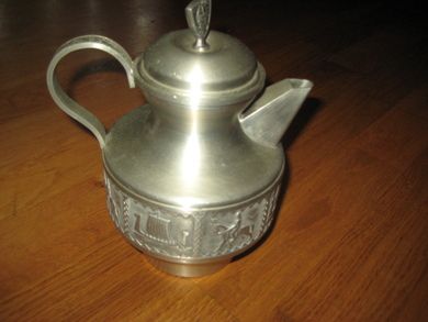 SNORRE norsk tinn mugge 50-60 tallet Ca 19 cm høg