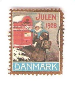 1928, julemerke fra Danmark. Stempla.