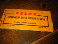 Ubrukt blokk, VELOX TRANSPARENT WATER COLOUR STAMPS. KODAK LIMITED LONDON, fra Foto Dahl, Trondheim, 60 tallet.