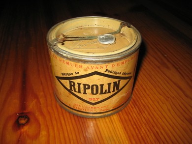 Uåpna boks med ubrukt innhold, RIPOLIN, 50-60 tallet.