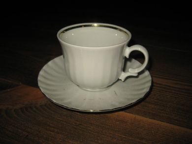 Kopp og tefat, 60-70  tallet.