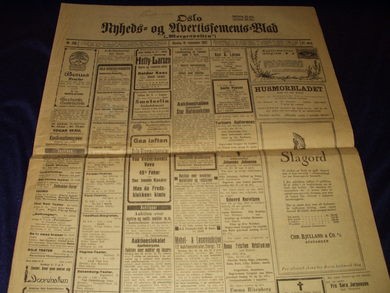 1927,nr 266, Oslo Nyheds og Avertissements Blad