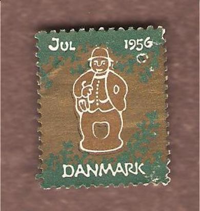 1956, julemerke fra Danmark, ustempla.
