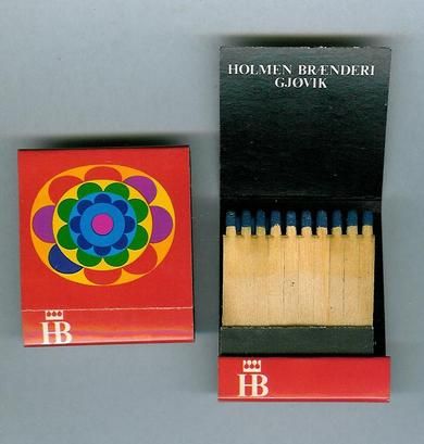 Reklamestikker fra Holmen Brænderi Gjøvik