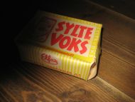 Ubrukt og uåpna eske med innhold, fra ELFAS FABRIKKER, Trondheim, SYLTEVOKS. 50-60 tallet.