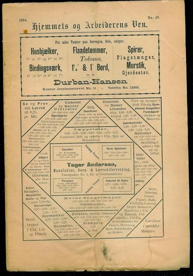 1894 nr 049 Hjemmets og Arbeidernes Ven