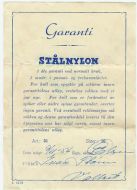 Garanti STÅLNYLON. 1954.