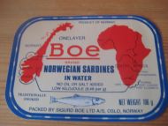 BOE SARDINES IN WATER, SIGURD BOE LTD, OSLO.