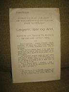 Legem, sjel og ånd, samt litt om farene fra åndens verden i dag.