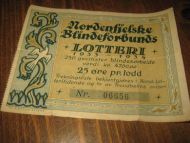 Loddseddel gfra Nordenfjelske Blindeforbunds lotteri 1934