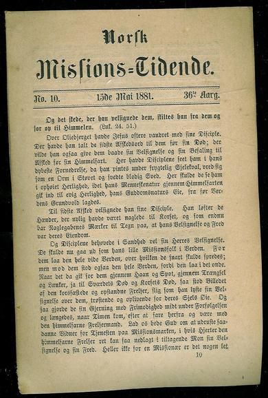 1881 nr 010 Norsk Missions Tidende