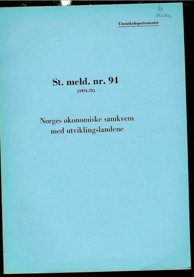 NORGES ØKONOMISKE SAMKVEM MED U- LANDENE 1975