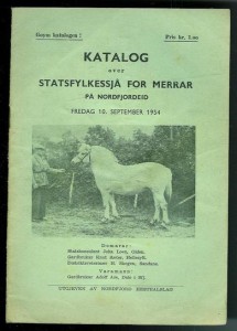 KATALOG OVER STATSFYLKESSJÅ FOR MERRAR PÅ NORDFJORDEID                 10. september 1954.