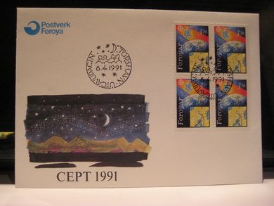 1991 8 4 CEPT 1991 4 blokk kr 3 70