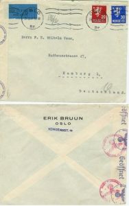 Sensurert brev fra 21.2.1941, Luftpost