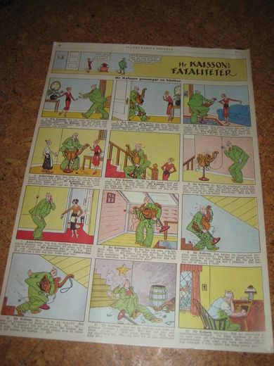 Kopi fra ALLERS FAMILIEJOURNAL i 1920 Tegneserie Hr KARLSSON'S FATALITETER