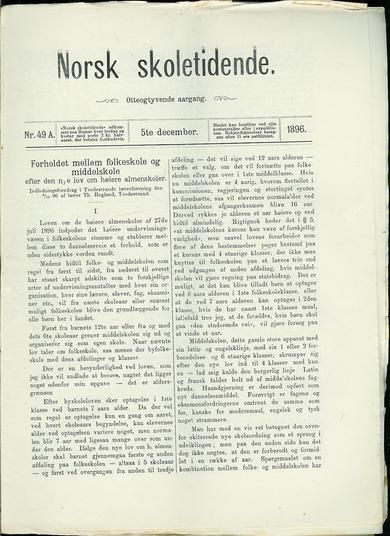 1896 nr 049 A Norsk Skoletidende