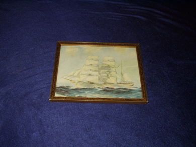 Lite og pent seglskutebilde fra 50 tallet