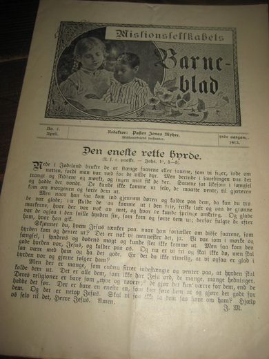 1913 nr 007 Missionsselskabets Barne blad