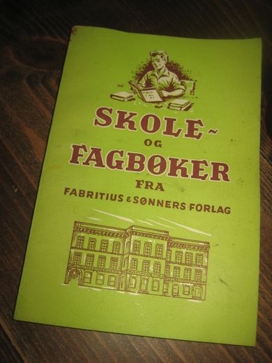 SKOLE- OG FAGBØKER FRA FABRITIUS & SØNNER FORLAG, 1951.