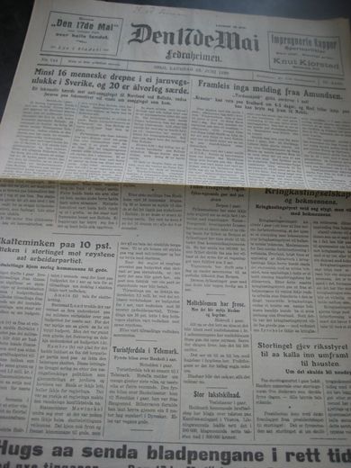 1928 nr 144 Den 17de Mai Roald Amundsen