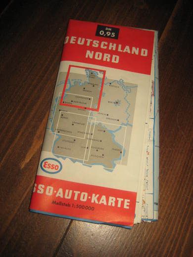 ESSO AUTO KARTE DEUTSCHLAND SUDWEST 1969