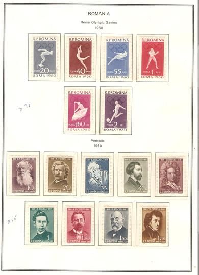 1960,  15 stk. frimerker fra Romania.