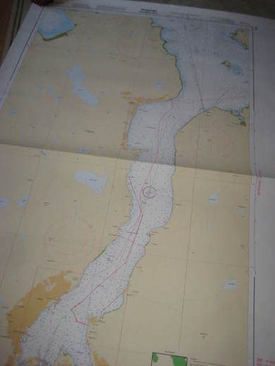 ULVESUNDET MED MÅLØY HAVN Originalkart fra Det Norske kartverk pent i glass og ramme Dette er kart nr 4