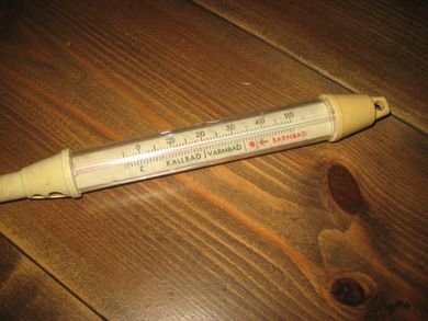Gammelt termometer KALLBAD VARMBAD BARNEBAD