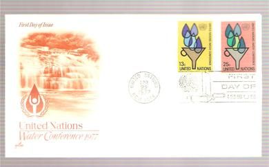 1977 22 APRIL WATER CONFERENCE 1977 FDC FRA UNITED NATIONS