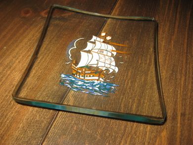 Strøkent ubrukt askebeger med maritimt preg 70 tallet