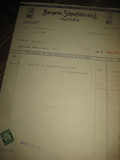 Bergen Såpefabrikk 5 9 1955
