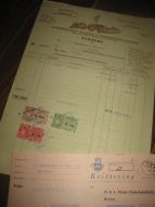 Minde SJOKOLADE - KAKAO & KONFEKTFABRIKK 2 1 1953 med kr 23 40 i stempelmerker