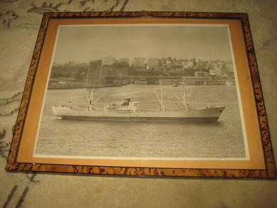 Maritimt bilde av norsk skute i glass og ramme gammelt Ca 31*24 cm stort Dette er bilde nr 41